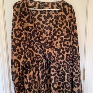Cheetah wrap top SHEIN